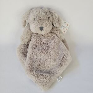 Oobles Tan Beige Puppy Dog Plush Lovey Faux Fur Baby Toy Rattle Security Blanket